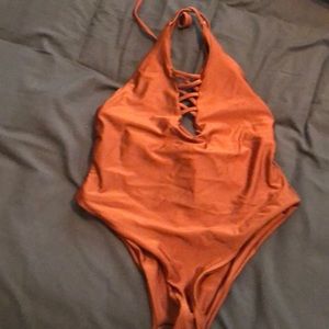 Rust color, strappy, SHEIN one piece